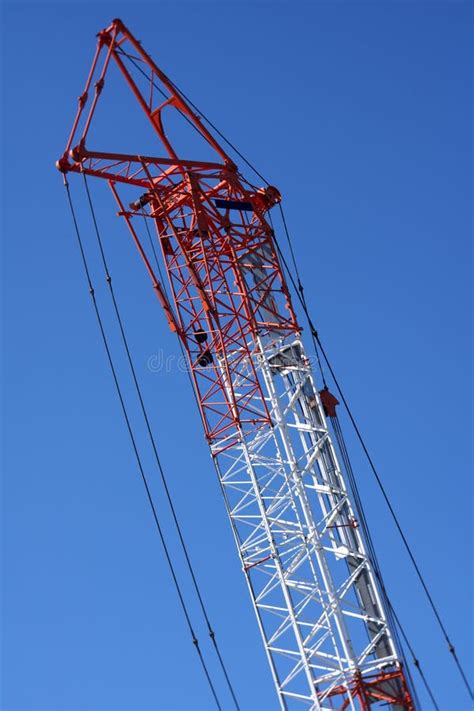 Crawler Crane Or Luffing Jib Crawler Crane On Blue Sky Background Stock