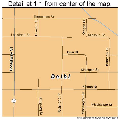 Delhi Louisiana Street Map 2220190