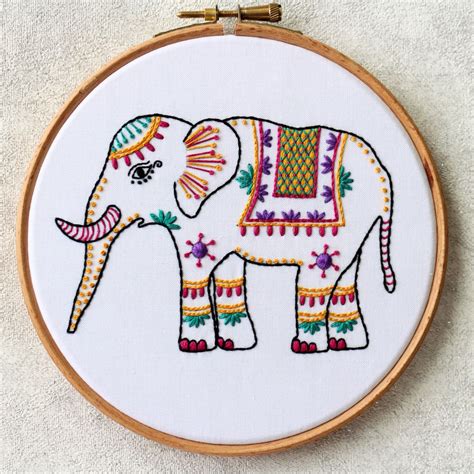 Elephant Embroidery Kit Embroidery Kit Diy Embroidery Kit Etsy Uk