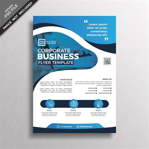 Abstract Style Blue Business Flyer Template Design Premium Psd File
