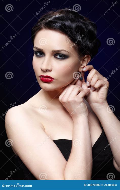 Beautiful Brunette Woman Stock Image Image Of Blue Gorgeous 38370503