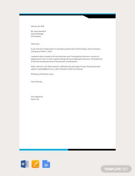 Check spelling or type a new query. FREE Goodbye Letter for Co-Workers Sample Template - Word ...
