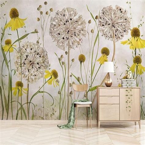Custom Floral Wallpaper Mural Romantic Flowers ㎡ Custom Photo