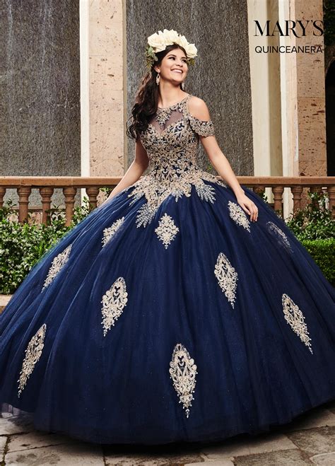 Lareina Quinceanera Dresses | Style - MQ2091 in Navy/Gold/Silver or Blush/Gold/Silver Color
