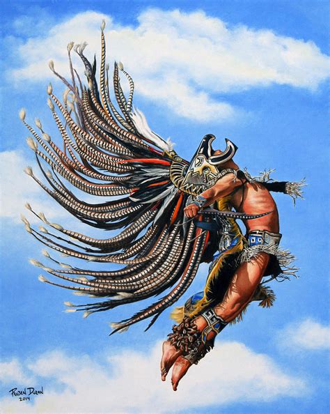 Aztec Warrior Painting By Ruben Duran Pixels Merch