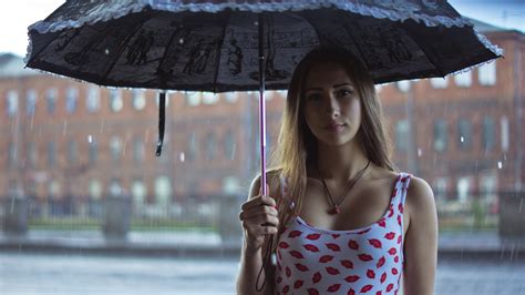 Girl Rain Umbrella Outdoor Hd Girls 4k Wallpapers Images