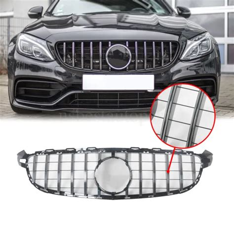 Gt R Amg Style Front Grille For Mercedes W205 C63 C63s 2015 18 Black W