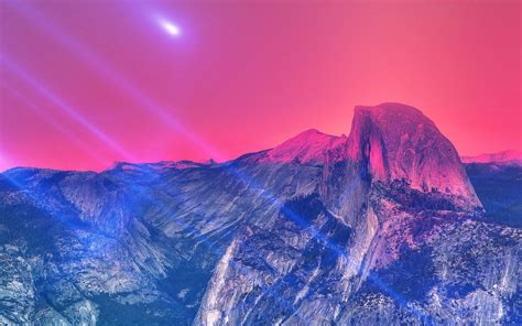 Mountain Yosemite Pink Sky Nature Beautiful Wallpaper 2880x1800