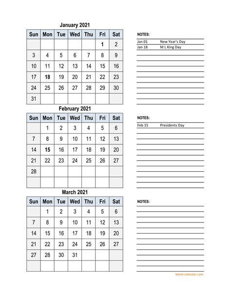 2021 Printable Quarterly Calendar Free 2021 Printable Calendars