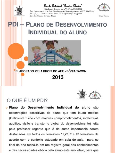 PDI Plano De Desenvolvimento Individual Do Aluno