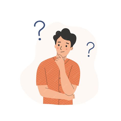 Premium Vector Young Man With Question Mark In Think Bubble Flat