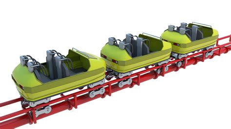 Roller Coaster Track And Train 3d Model Turbosquid 1812592