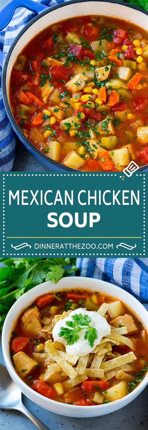 This chicken vegetable soup recipe is a family favorite that includes tons of nutrients from herbs, spices and vegetables. Add spinach substitute Rice for Potatoes | Mexican soup ...
