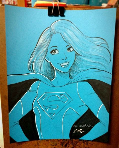 Supergirl Commission By Em Scribbles Supergirl Scribble Cartoon