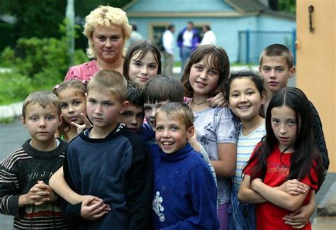 Russian Orphans Pose With Volunteer By The Yearn Foundatio Flickr