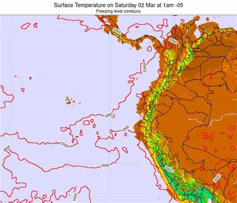 Ecuador Surface Temperature On Wednesday 03 Mar At 7pm Ect