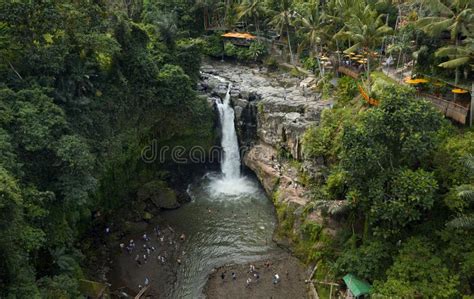 Aerial View Of Tegenungan Waterfall Ubud Bali Indonesia Stock Image