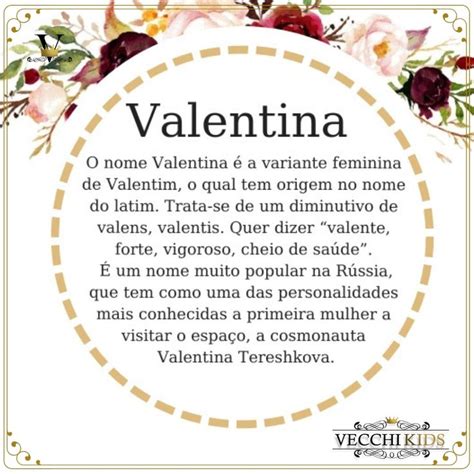 Significado Do Nome Valentina Na Bíblia