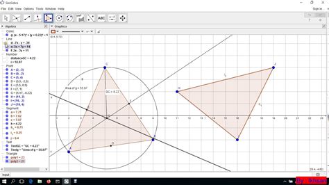 Membuat Lingkaran Dalam Dan Lingkaran Luar Segitiga Dengan Geogebra Youtube