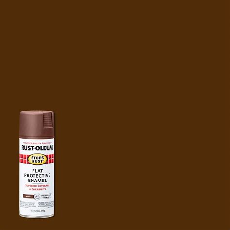 Rust Oleum Stops Rust 12 Oz Protective Enamel Flat Brown Spray Paint