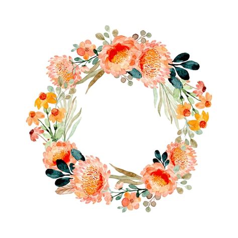 Premium Vector Watercolor Floral Wreath