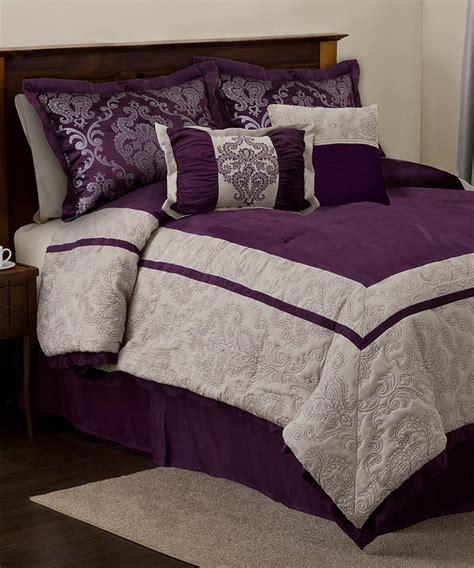 Plum And Gray Delia Comforter Set Comforter Sets Lush Decor Home Bedroom