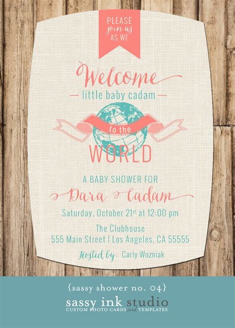Baby Shower Invitation Welcome To The World Little One Etsy