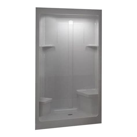 How to shop shower walls, stalls, and bases. Lowes Home Improvement Shower Stalls | Aqua Glass 48"W x 35"D 90"H Medium White Acrylic Shower ...