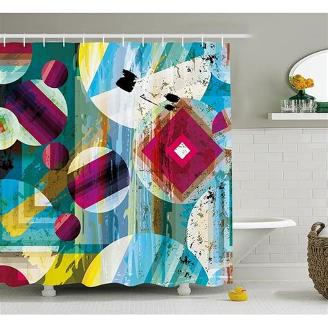 Modern Art Home Decor Shower Curtain By Vintage Geometric And Circle