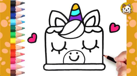 Unicorn Cake Drawing Easy How To Draw A Cute Unicorn Cake Step By