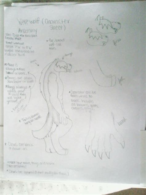 Werewolf Character Sheet By Vballplaya54 On Deviantart