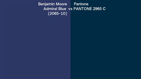 Benjamin Moore Admiral Blue 2065 10 Vs Pantone 2965 C Side By Side
