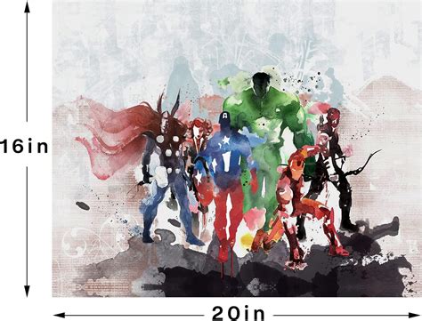Kunst Kunstdrucke 5 Piece Framed Abstract Watercolor Marvel Avengers