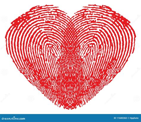 Romantic Heart Made Of Fingerprints Stock Vector Illustration Of Mark