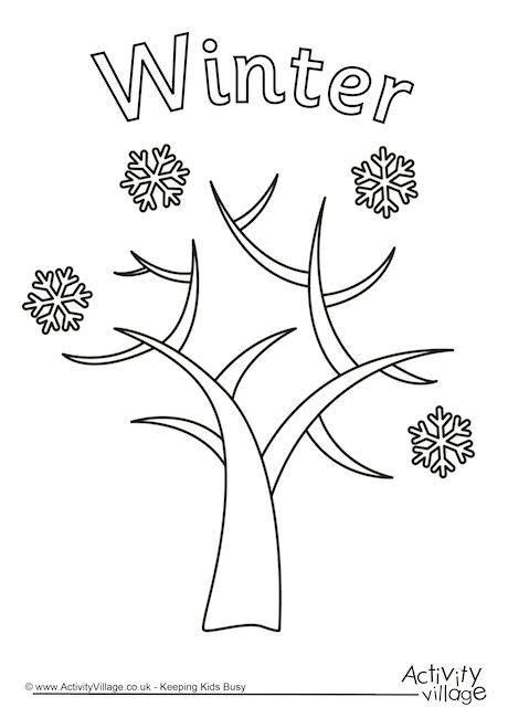 Look for any animals that make their homes in the trees, such as birds or squirrels. Winter Tree Colouring Page | Tree coloring page, Coloring ...