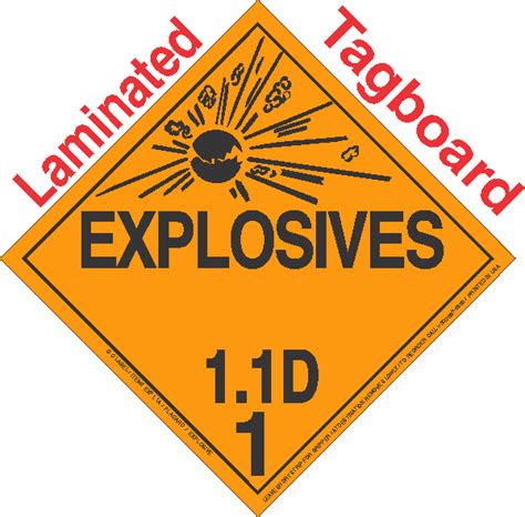 Explosive Class D Na Or Un Tagboard Dot Placard