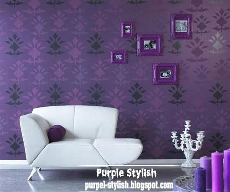 Classic Design Of Dark Purple Wallpaper And Purple Frames Purple Stylish