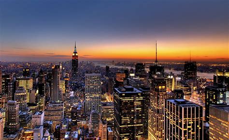New York City Skyline Sunset Wallpaper Hd Desktop