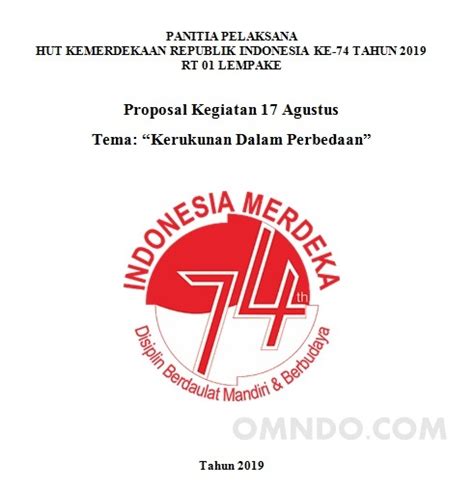 Contoh Proposal Kegiatan 17 Agustusan – Lakaran