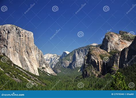 Iconic View Of Half Dome And El Capitan Yosemite Stock Photo Image