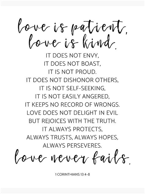 Love Is Patient Love Is Kind 1 Corinthians 134 8 Bible Verse