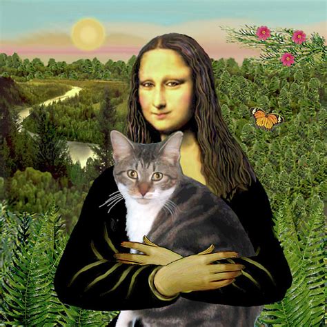 Mona Lisas Tri Color Cat Digital Art By Jean Batzell Fitzgerald