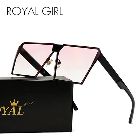 royal girl metal unique sunglasses women square vintage retro ombre lens 2017 summer fashion