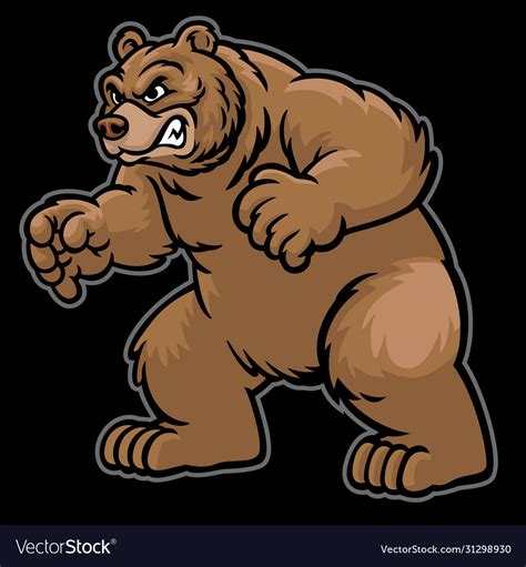 Angry Cartoon Grizzly Bear Royalty Free Vector Image