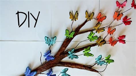 Diy Tree Branch 3d Butterflies ♥ Room Decor Youtube