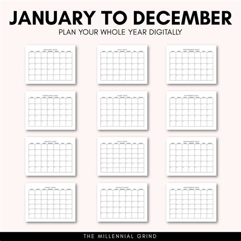2023 Calendar Printable 2023 Calendar Template 2023 Etsy Uk
