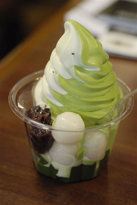 Green Tea And Hokkaido Milk Japanese Soft Serve From Hong Kong Food