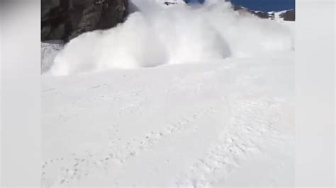 Skier Captures Intense Video Of Massive Avalanche Barrelling Towards