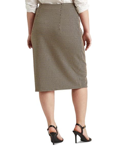 Lauren Ralph Lauren Plus Size Houndstooth Print Skirt Macys