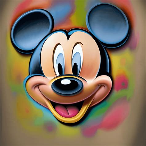 3d Mickey Mouse Canvas Airbrush · Creative Fabrica